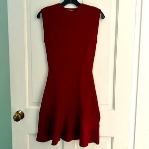 Zara Women Knit Dress Sleeveless Size M Burgundy Red